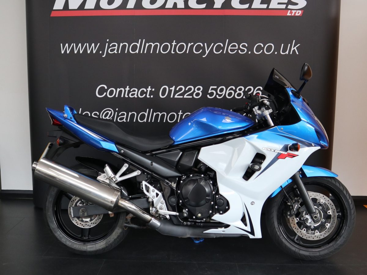 Suzuki GSX650F in Blue. Oxford Heated Grips, R&G Crash Protectors, Good Condition For Age and Miles